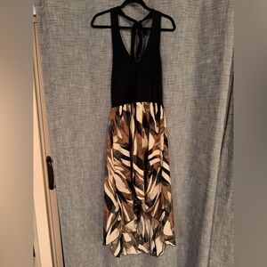 Elegant and Comfy Black and Brown Women's Dress